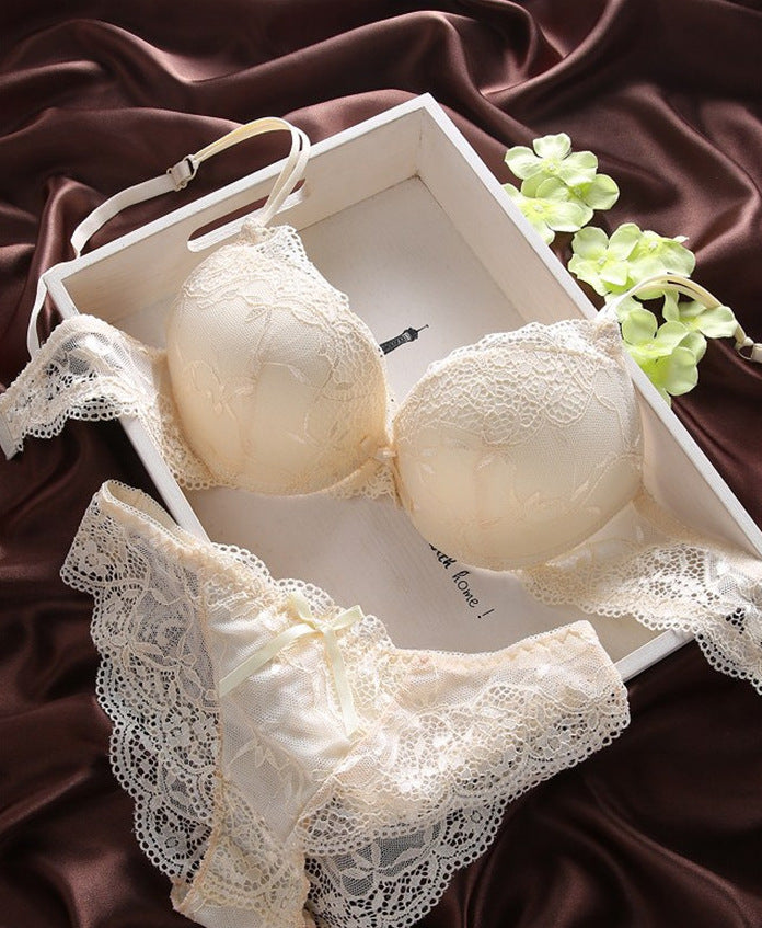 Bow Famous Sexy Full Lace Transparent Lingerie Sets