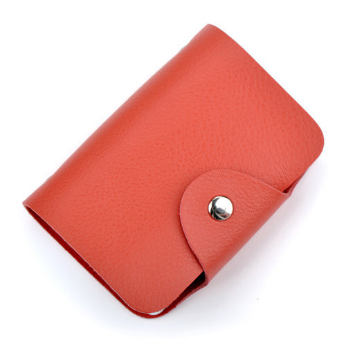 Women's & Men's & Genuine Leather Business Clamp Cowhide Card Holder