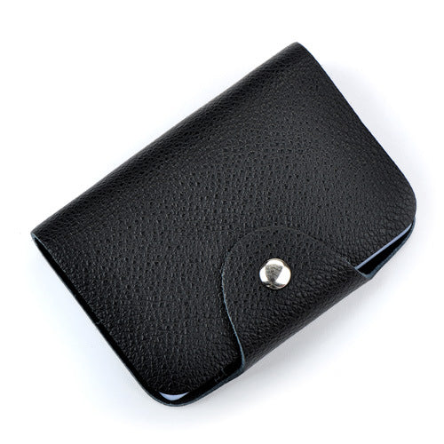 Women's & Men's & Genuine Leather Business Clamp Cowhide Card Holder