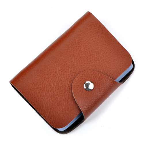 Women's & Men's & Genuine Leather Business Clamp Cowhide Card Holder