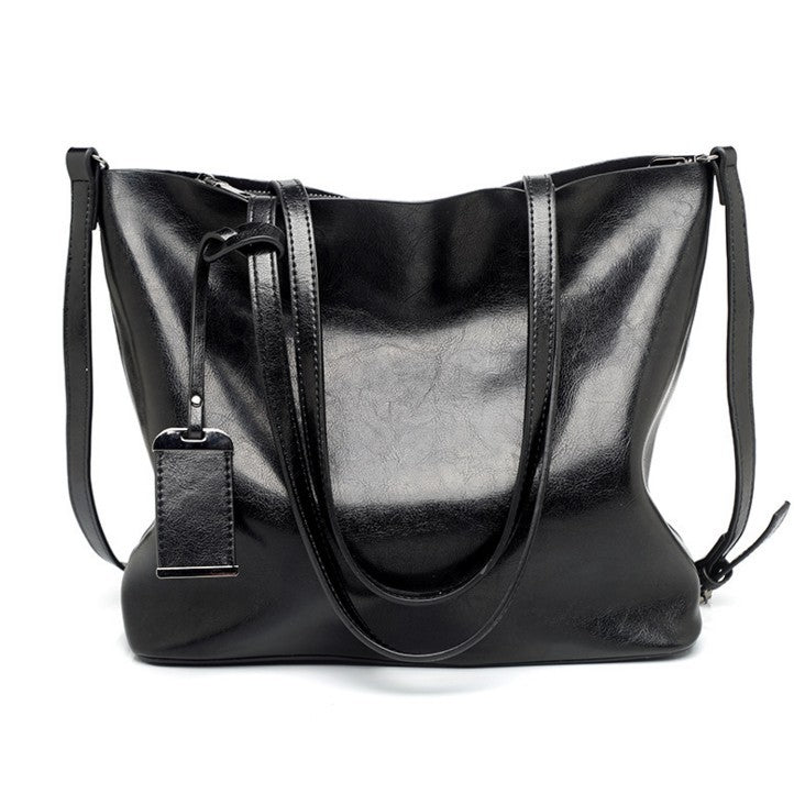 Women's Fashion Vintage Oil Leather Large Handbags