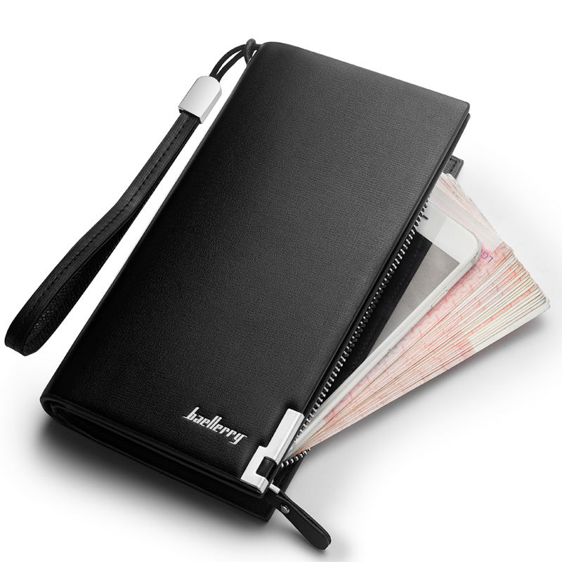 Pretty Men's Long Multifunctional Zipper Clutch Men's Handbags