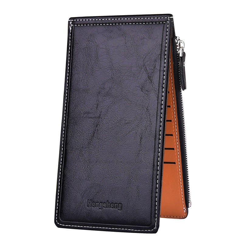 Women's Oil Wax Leather Multi Female Thin Ladies Wallet