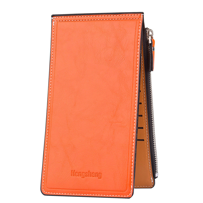 Women's Oil Wax Leather Multi Female Thin Ladies Wallet