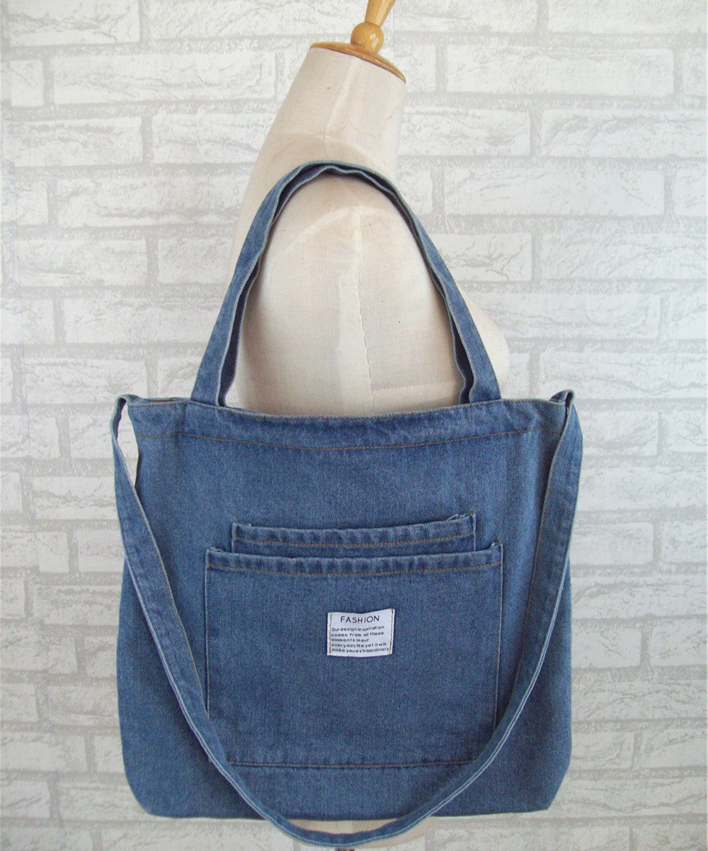 Style Jean Canvas Denim Large Shopping Mom Women's Messenger Bag