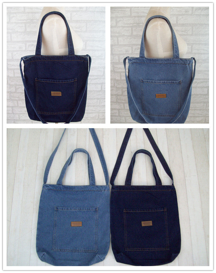 Style Jean Canvas Denim Large Shopping Mom Women's Messenger Bag