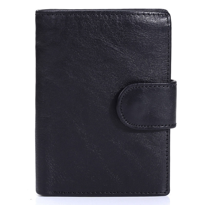Men's Short Leather Vintage First Layer Vertical Men's Wallets