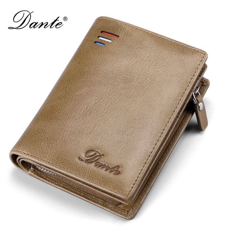 Men's Short Swiping Change Zipper Large Capacity Men's Wallets