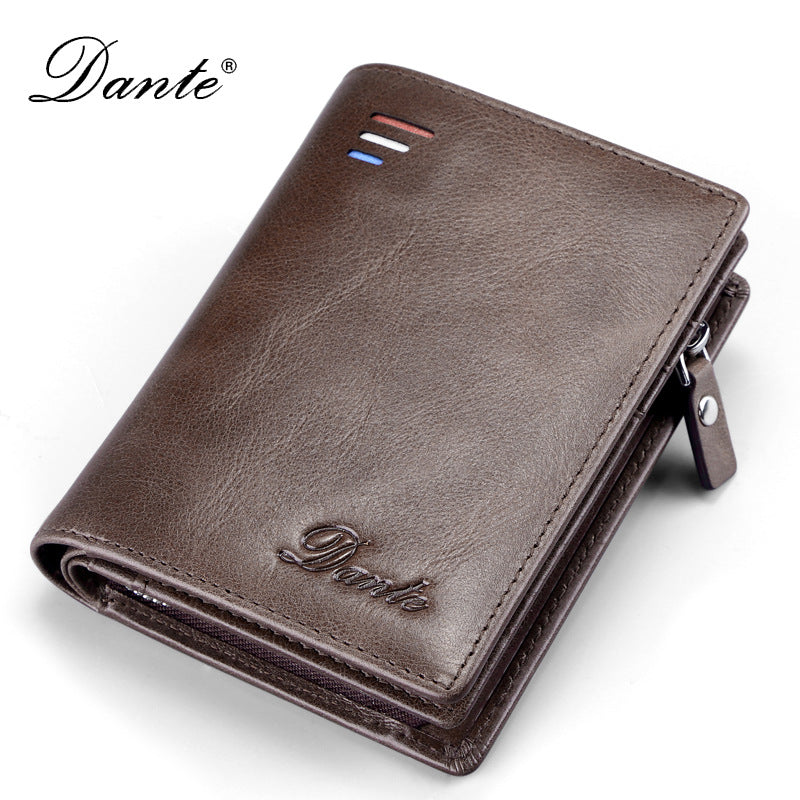 Men's Short Swiping Change Zipper Large Capacity Men's Wallets