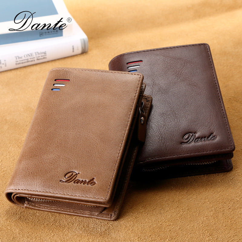 Men's Short Swiping Change Zipper Large Capacity Men's Wallets
