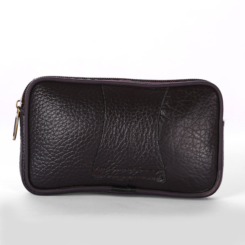 Men's First Layer Cowhide Stall Clutch Men's Waist Packs