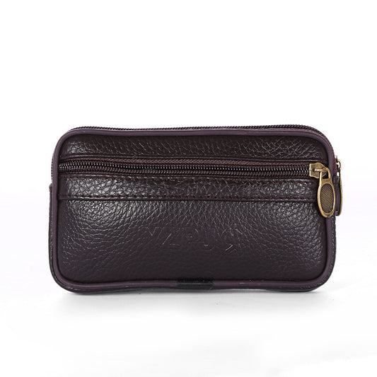 Men's First Layer Cowhide Stall Clutch Men's Waist Packs