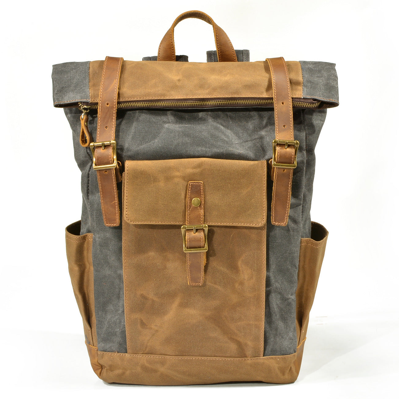 Men's Cloth Oil Wax Leisure Large Capacity Waterproof Backpacks