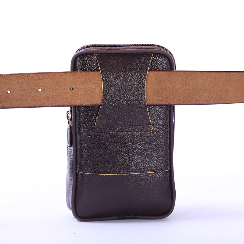 Men's Business Cell Leather Vertical Mobile Inch Men's Waist Packs