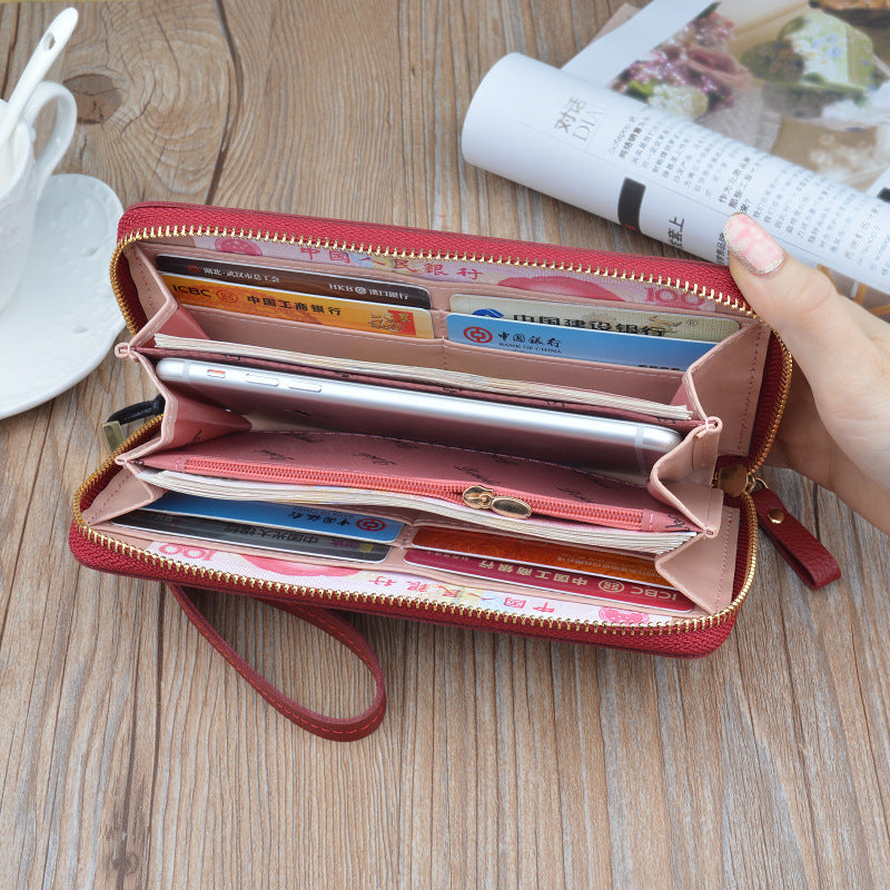 Women's Long Large Capacity Zipper Fashion Simple Lychee Ladies Wallets