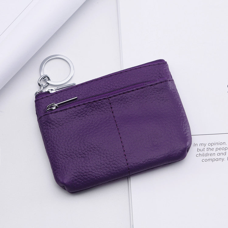 Fashion Creative Simple Genuine Leather Litchi Coin Purses