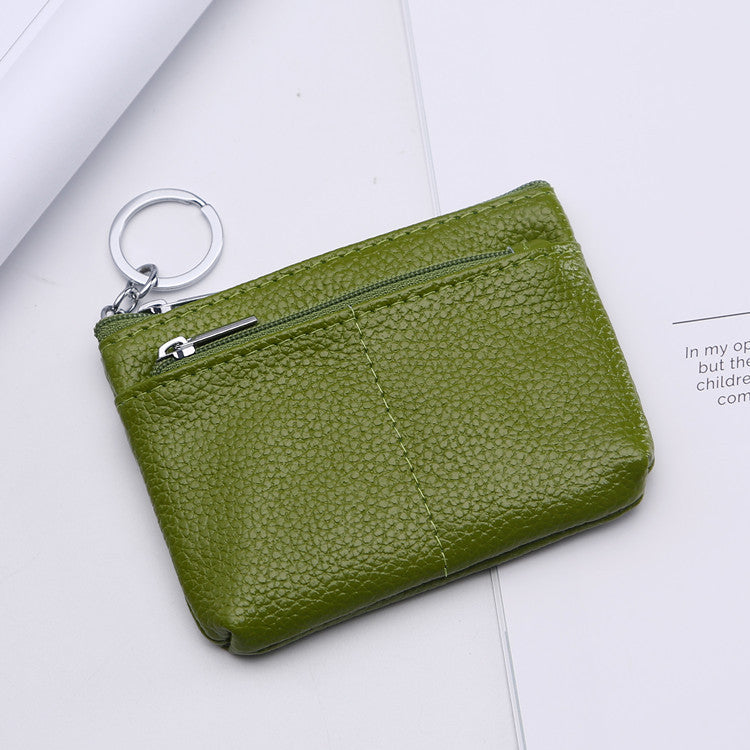 Fashion Creative Simple Genuine Leather Litchi Coin Purses