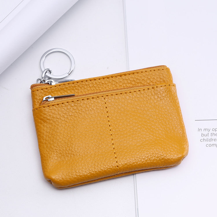 Fashion Creative Simple Genuine Leather Litchi Coin Purses