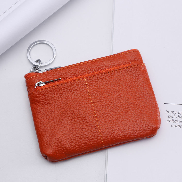 Fashion Creative Simple Genuine Leather Litchi Coin Purses