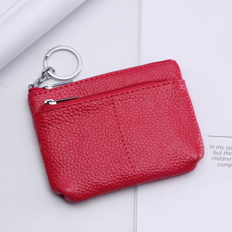 Fashion Creative Simple Genuine Leather Litchi Coin Purses