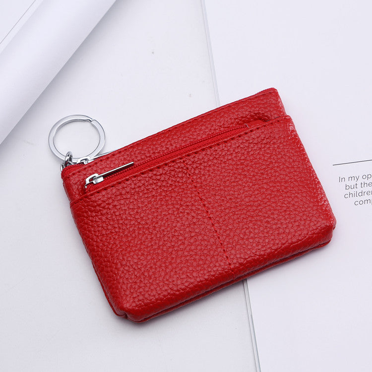 Fashion Creative Simple Genuine Leather Litchi Coin Purses