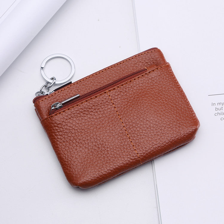 Fashion Creative Simple Genuine Leather Litchi Coin Purses