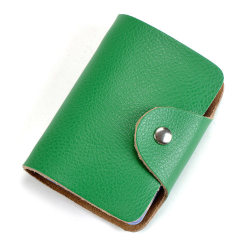Women's & Men's & Genuine Leather Business Clamp Cowhide Card Holder