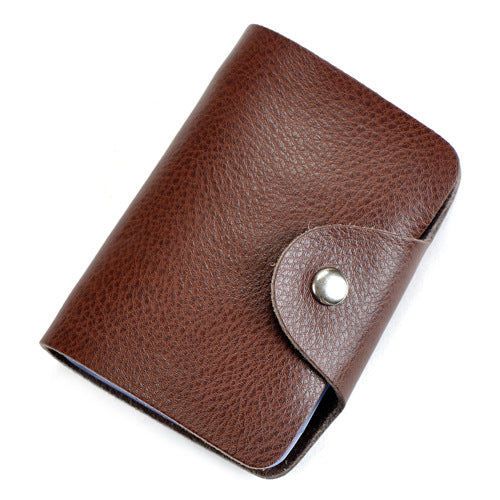 Women's & Men's & Genuine Leather Business Clamp Cowhide Card Holder