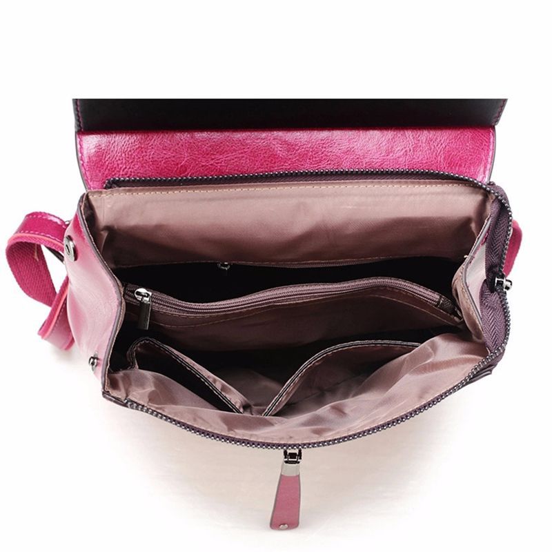 Women's Fashion Genuine Leather Retro Oil Wax Bags