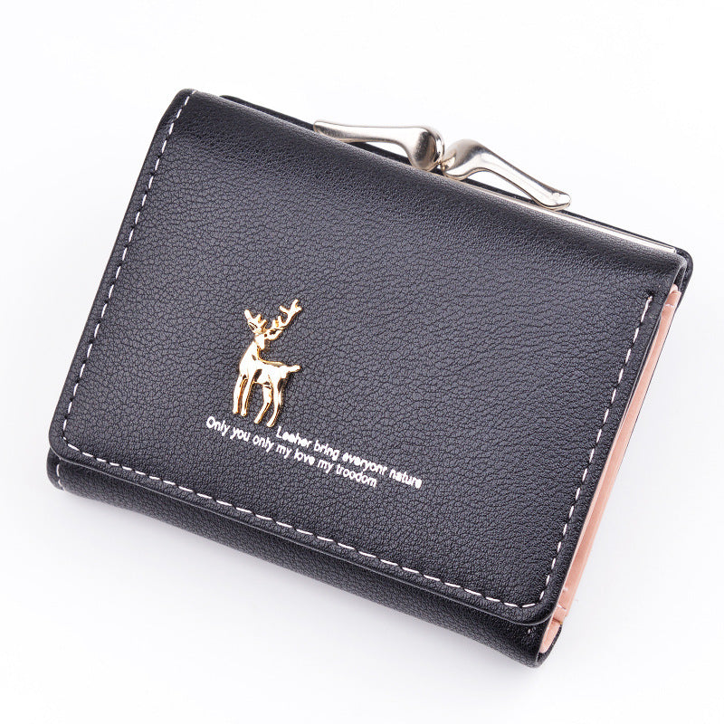 Women's Short Female Korean Style Fashion Folding Large Capacity Ladies Wallet