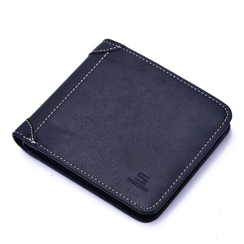 Men's Vintage Simplicity Green Tri Fold Short Card Holder