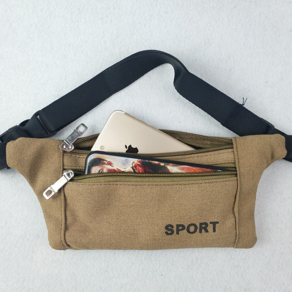 Men's Canvas Close-fitting Out Running Invisible Men's Waist Packs