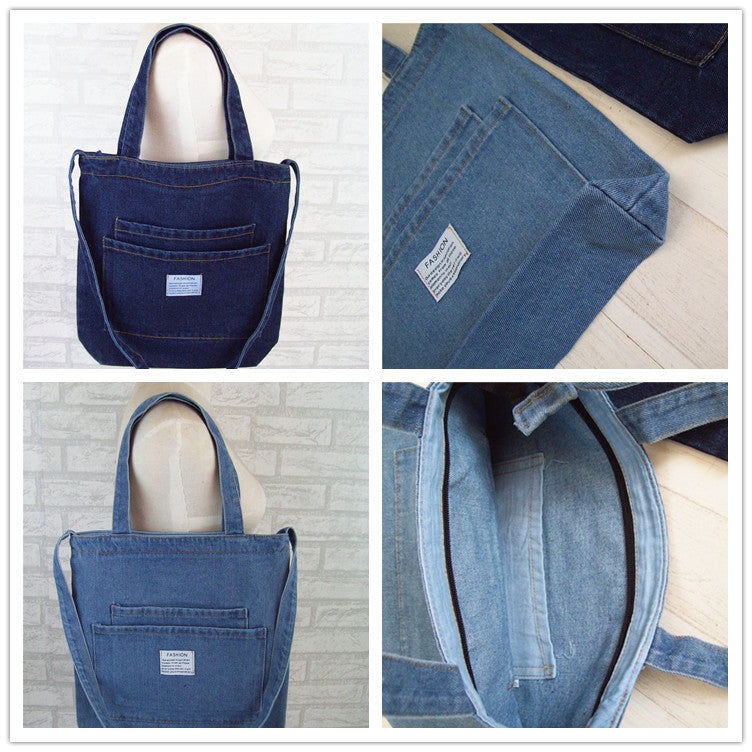 Style Jean Canvas Denim Large Shopping Mom Women's Messenger Bag