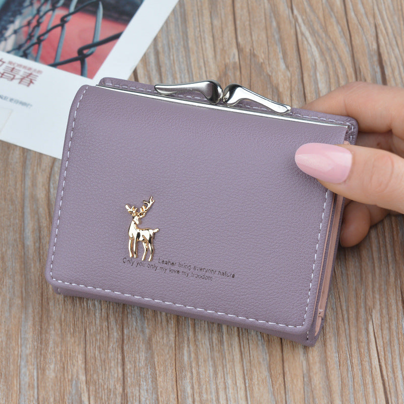 Women's Short Female Korean Style Fashion Folding Large Capacity Ladies Wallet