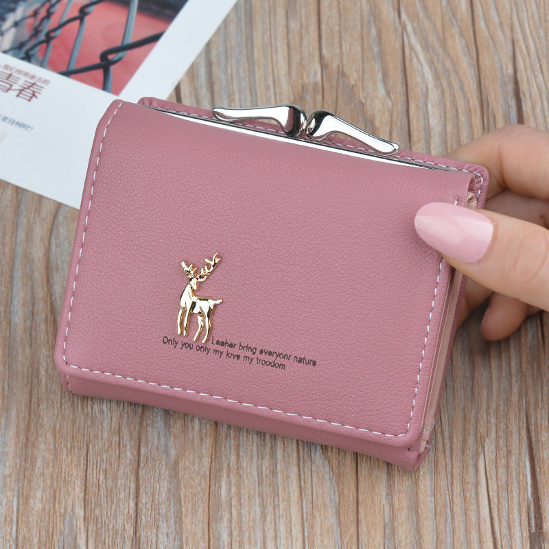 Women's Short Female Korean Style Fashion Folding Large Capacity Ladies Wallet