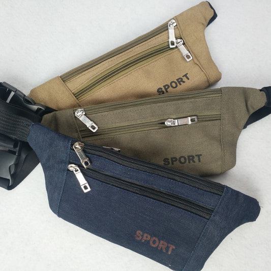 Men's Canvas Close-fitting Out Running Invisible Men's Waist Packs