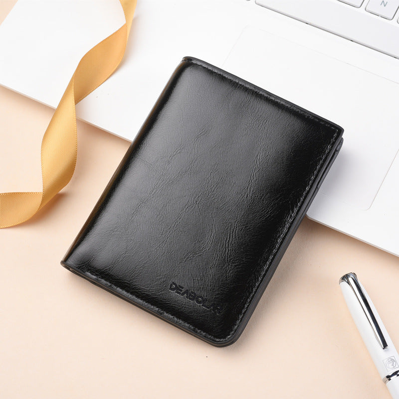 Creative Men's Short Vertical Zipper Multifunctional Coin Purses