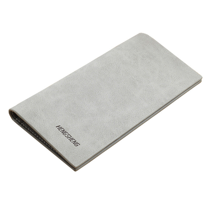 Men's Man's Long Thin Vintage Frosted Green Soft Personality Men's Wallets