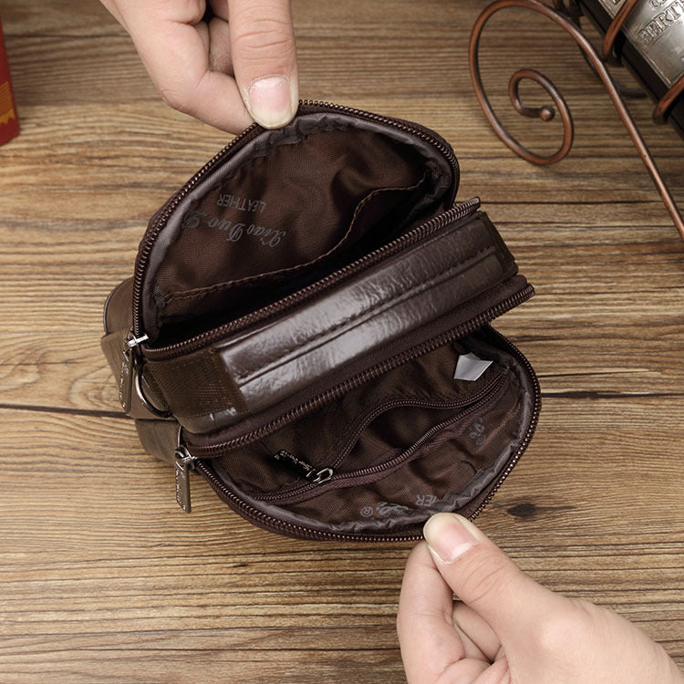 Men's Little Dori Cell Mobile Leather Mini Men's Waist Packs