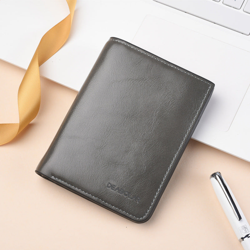 Creative Men's Short Vertical Zipper Multifunctional Coin Purses