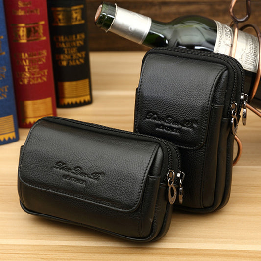 Stylish Men's Charming Leather Mobile Cowhide Men's Waist Packs