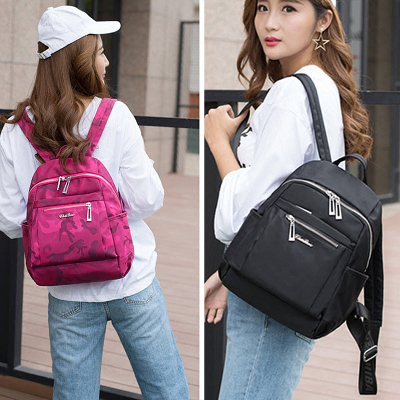 Women's Nylon Female Personality Camouflage Fashion Korean Backpacks