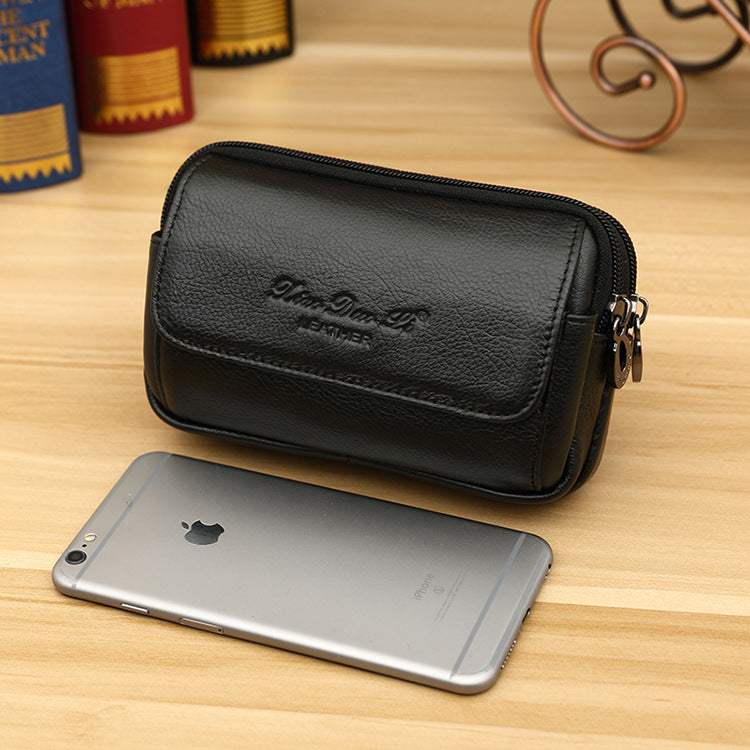 Stylish Men's Charming Leather Mobile Cowhide Men's Waist Packs
