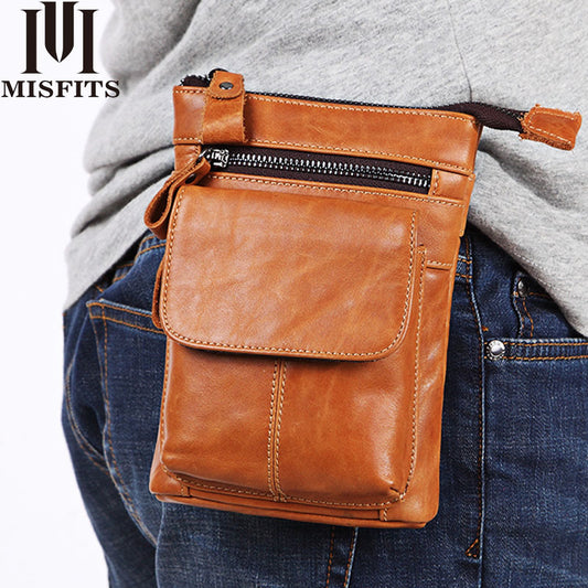 Men's Leisure Korean Style Leather First Layer Men's Waist Packs