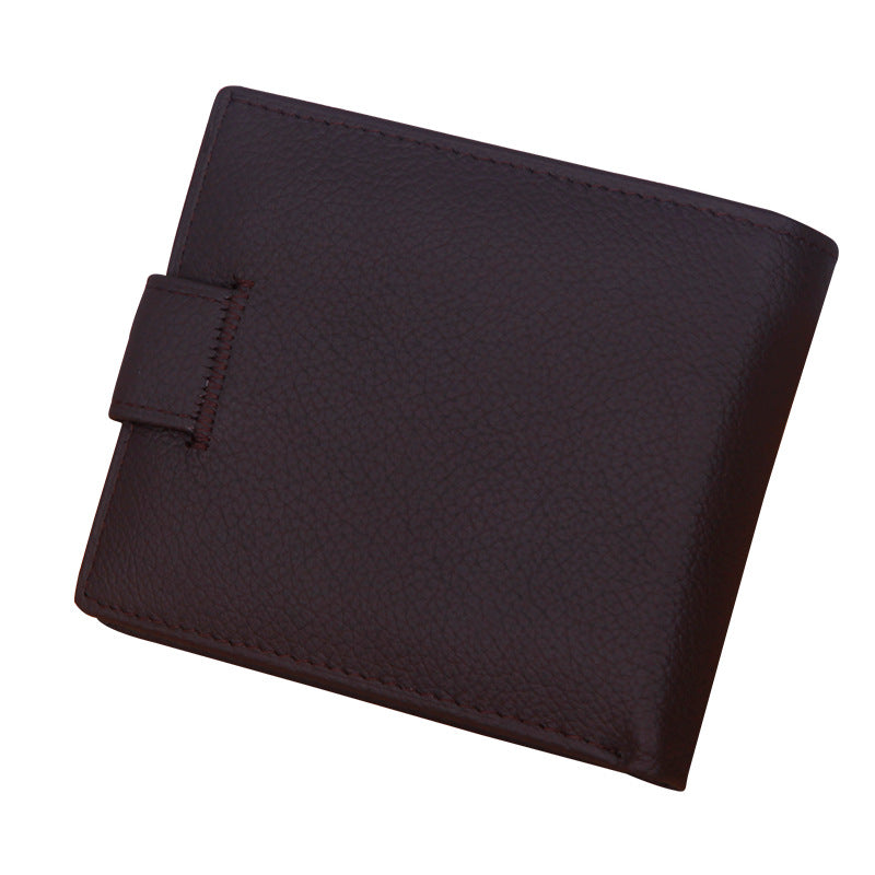 Leather For Man Short Retro Horizontal Zipper Purses