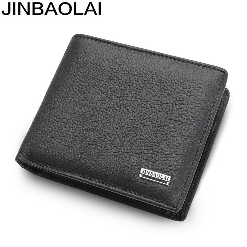 Versatile Attractive Men's Short Genuine Leather Men's Wallets