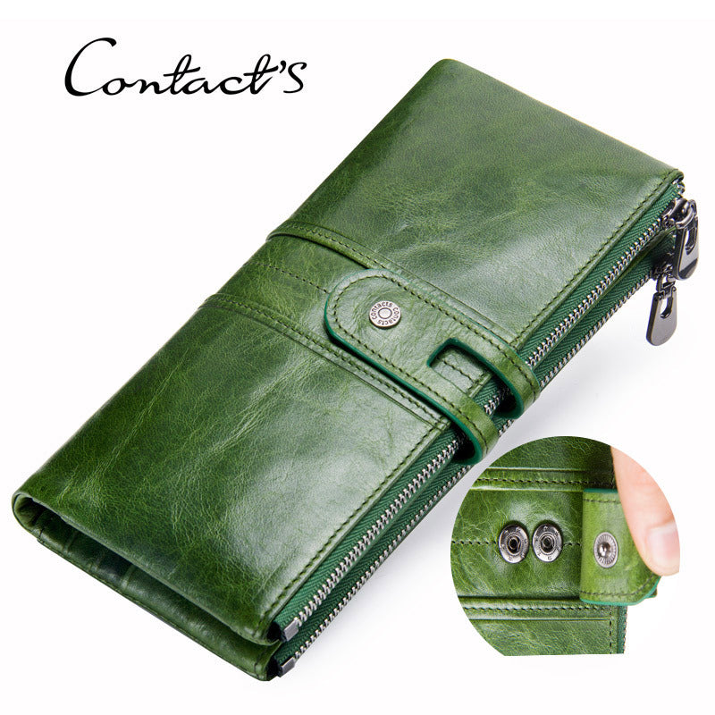 Women's Angel Fashion Cowhide Long Female Genuine Ladies Wallet