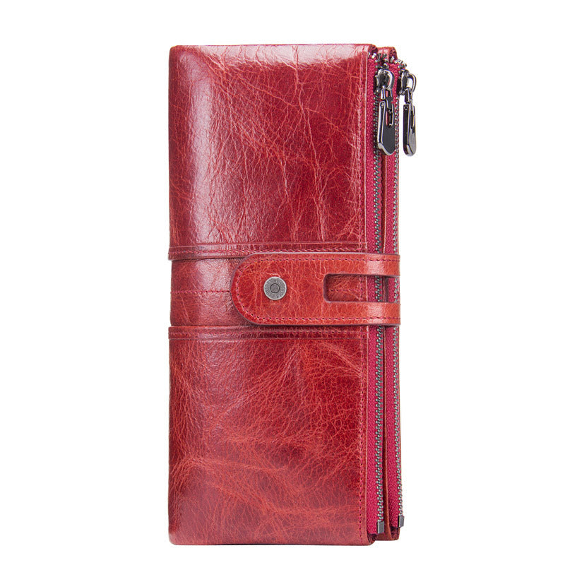 Women's Angel Fashion Cowhide Long Female Genuine Ladies Wallet