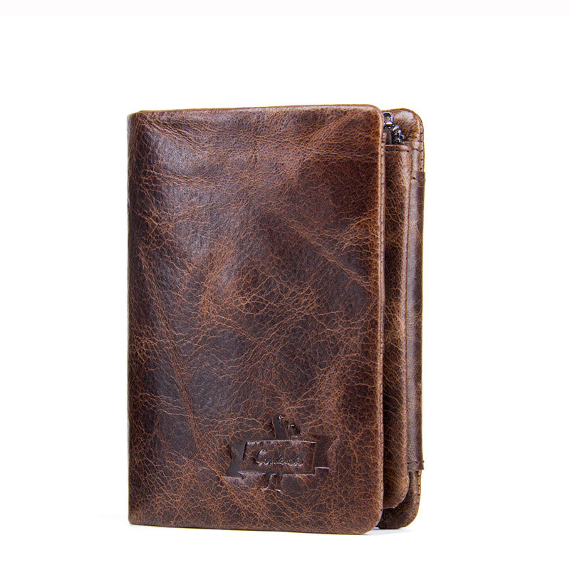Men's Angel Large Capacity Top Layer Cowhide Men's Wallet