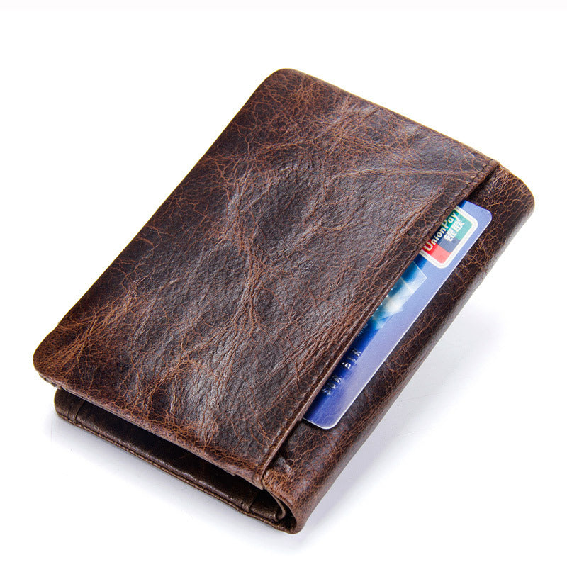 Men's Angel Large Capacity Top Layer Cowhide Men's Wallet